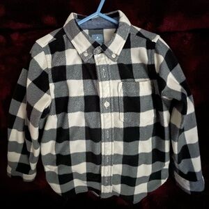 GAP Kids Monochrome Checkered Button-Down Shirt